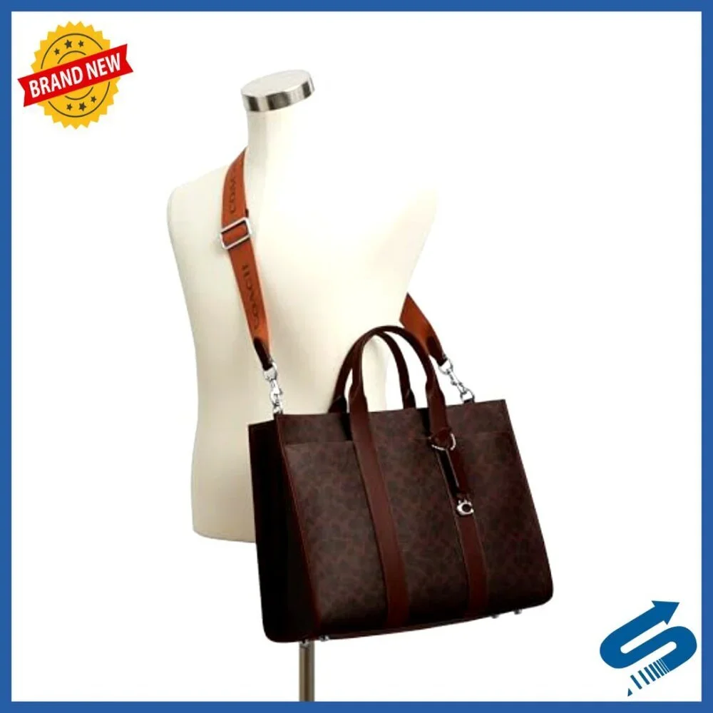 Men's Signature Canvas Tote Bag with Laptop Compartment & Detachable Strap